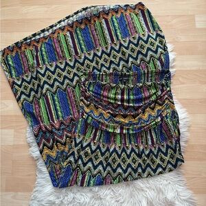 Mile Gabrielle Boho Printed Pull On Skirt 2X